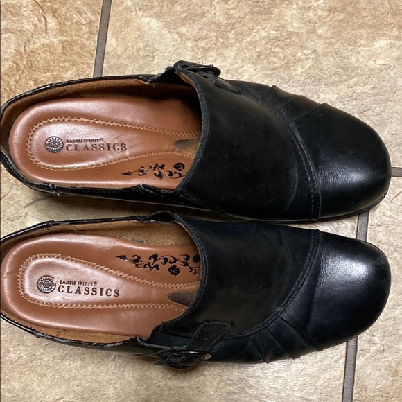 Earth Spirit Shoes - Earth Spirit Classics Leather Black Mules Classic Timeless Spring Quiet Luxury